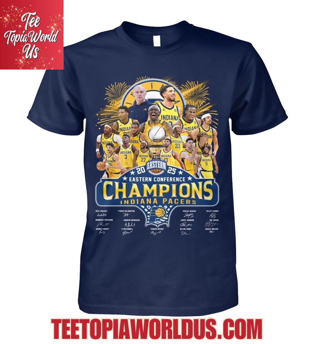 2025 East Conference Champions Indiana Pacers T-Shirt 2025 East Conference Champions Indiana Pacers T-Shirt