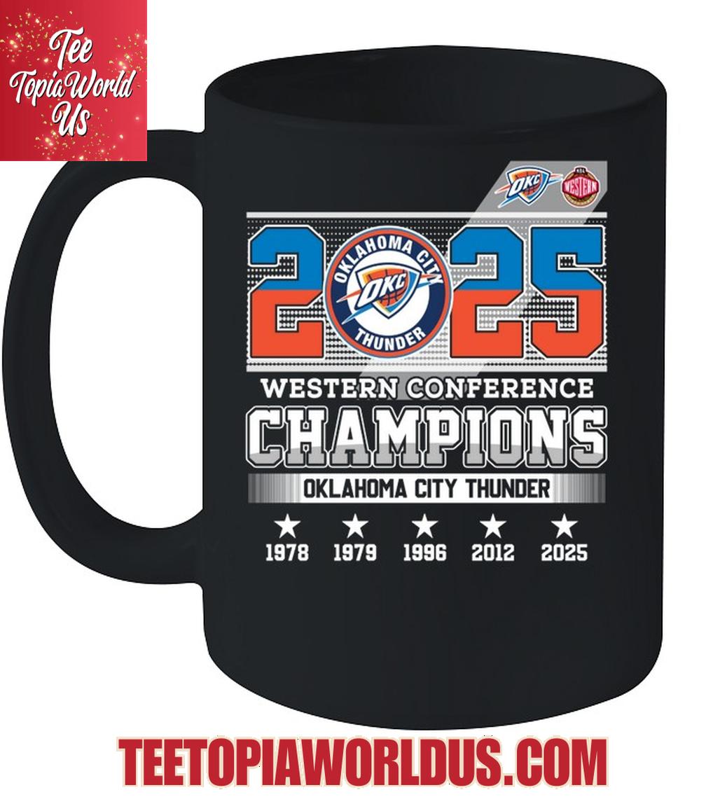 2025 Western Conference Champions Oklahoma City Thunder T-Shirt 2025 Western Conference Champions Oklahoma City Thunder T-Shirt