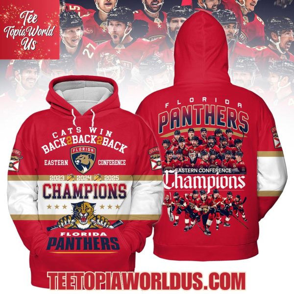Cats Win Back 2 Back 2 Back Eastern Conference 2023 2024 2025 Champions Florida Panthers T-Shirt, Hoodie, Cap