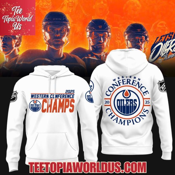 Edmonton Oilers 2025 Western Conference Champions White T-Shirt, Hoodie
