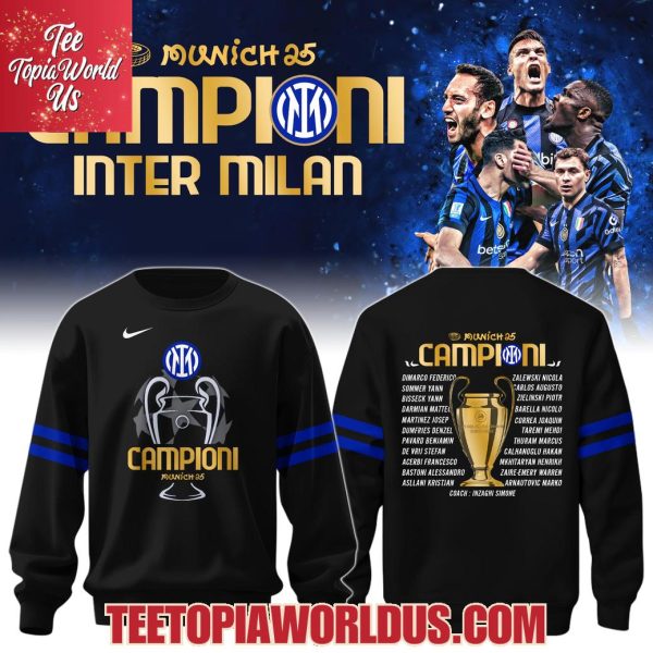 Inter Milan Campioni UEFA 2024-25 Season T-Shirt, Hoodie