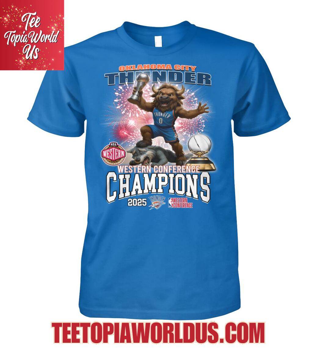 Okalahoma City Thunder Western Conference Champions 2025 T-Shirt Okalahoma City Thunder Western Conference Champions 2025 T-Shirt