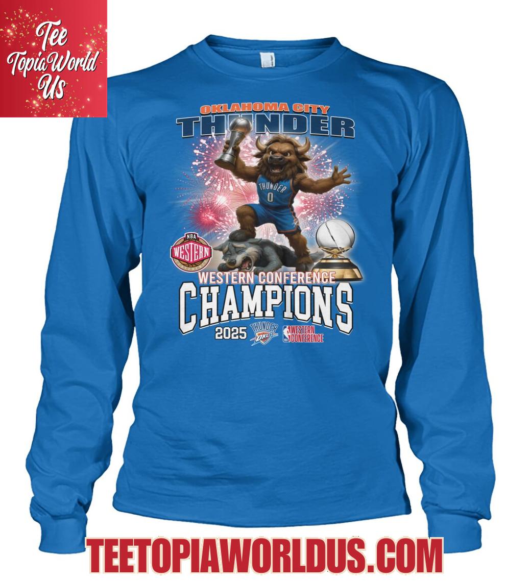 Okalahoma City Thunder Western Conference Champions 2025 T-Shirt Okalahoma City Thunder Western Conference Champions 2025 T-Shirt