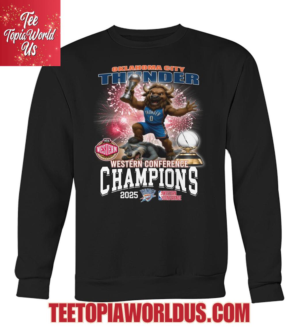 Okalahoma City Thunder Western Conference Champions 2025 T-Shirt Okalahoma City Thunder Western Conference Champions 2025 T-Shirt