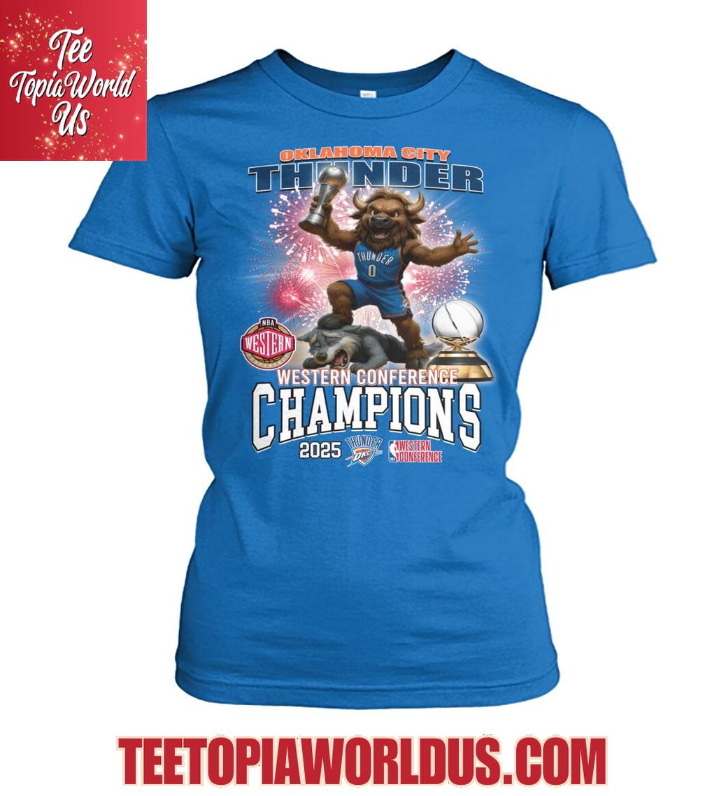 Okalahoma City Thunder Western Conference Champions 2025 T-Shirt Okalahoma City Thunder Western Conference Champions 2025 T-Shirt