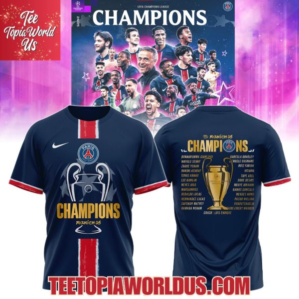 Paris Saint-Germain Champions UEFA 2024-25 Season Tshirt
