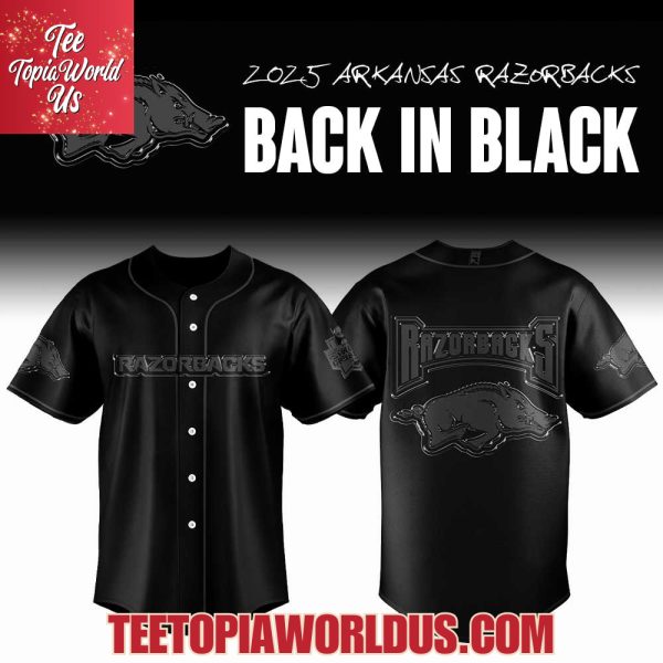 2025 Arkansas Razorbacks Baseball Back In Black Jersey