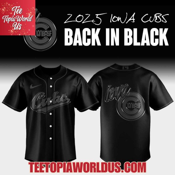 2025 Iowa Cubs Back In Black Jersey