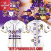 2025 NCAA Baseball National Champions LSU Tigers White Jersey