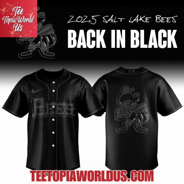 2025 Salt Lake Bees Back In Black Jersey