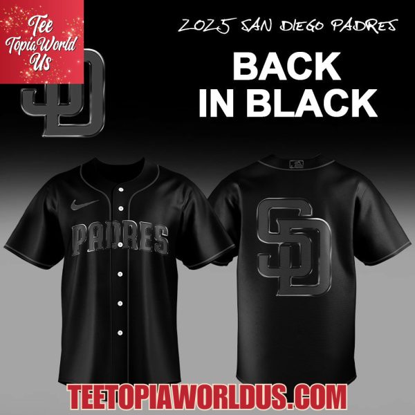 2025 San Diego Padres Back In Black Jersey