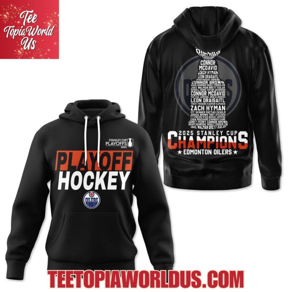 2025 Stanley Cup Champions Edmonton Oilers Black T-Shirt, Hoodie