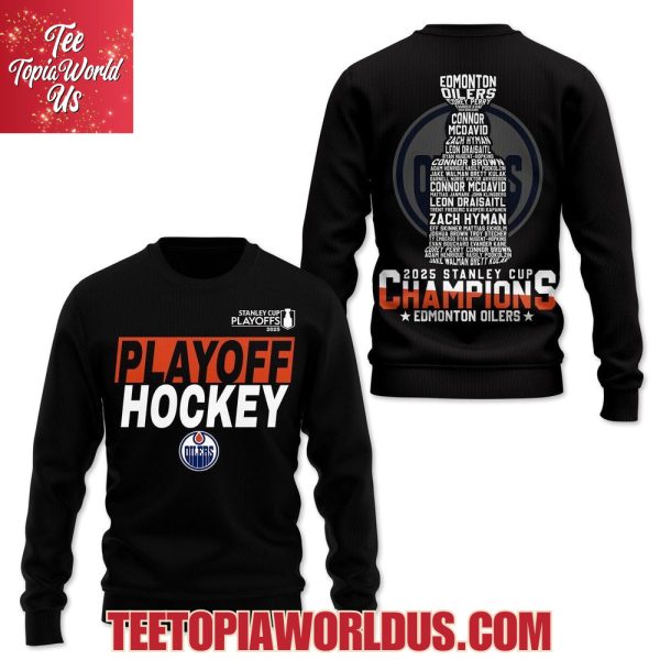 2025 Stanley Cup Champions Edmonton Oilers Black T-Shirt, Hoodie