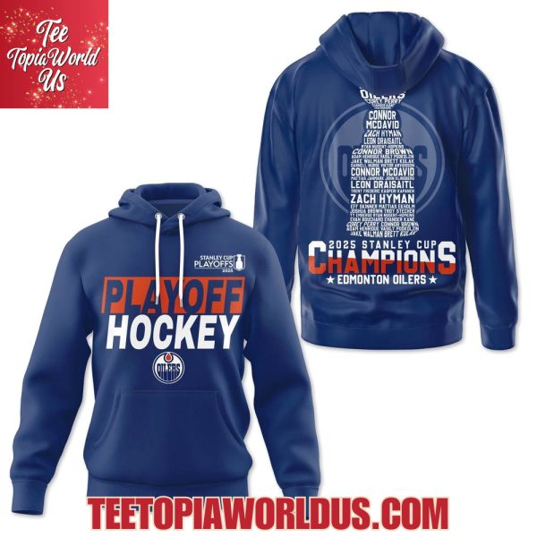 2025 Stanley Cup Champions Edmonton Oilers Blue T-Shirt, Hoodie