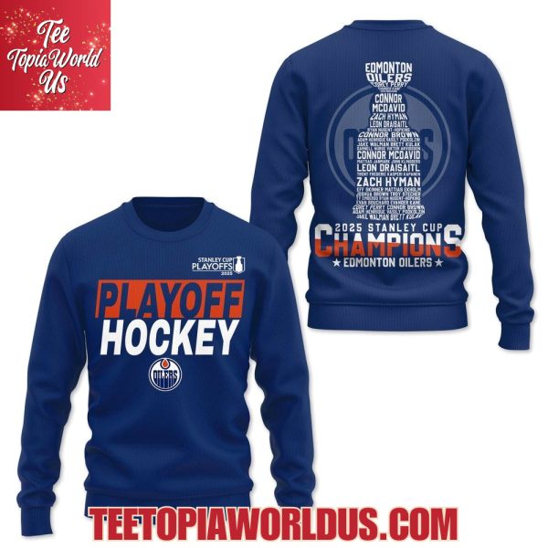 2025 Stanley Cup Champions Edmonton Oilers Blue T-Shirt, Hoodie
