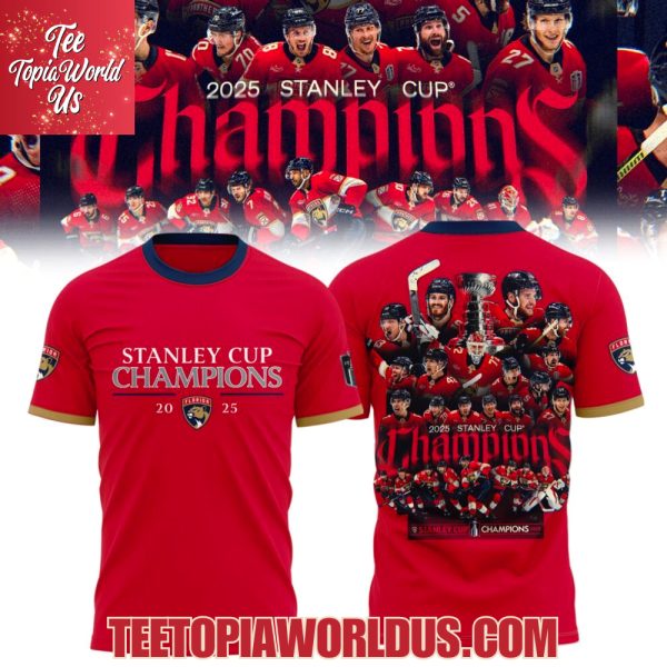 2025 Stanley Cup Champions Florida Panthers Red Hoodie, T-Shirt
