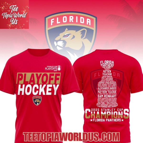 2025 Stanley Cup Champions Florida Panthers Red T-Shirt, Hoodie