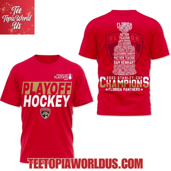 2025 Stanley Cup Champions Florida Panthers Red T-Shirt, Hoodie