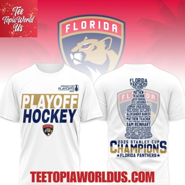2025 Stanley Cup Champions Florida Panthers White T-Shirt, Hoodie