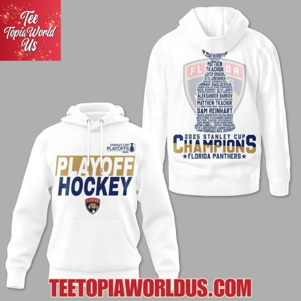 2025 Stanley Cup Champions Florida Panthers White T-Shirt, Hoodie