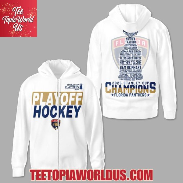 2025 Stanley Cup Champions Florida Panthers White T-Shirt, Hoodie