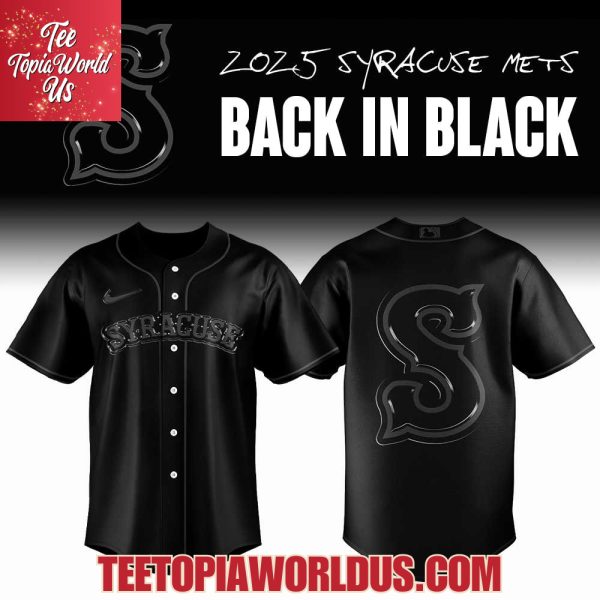 2025 Syracuse Mets Back In Black Jersey