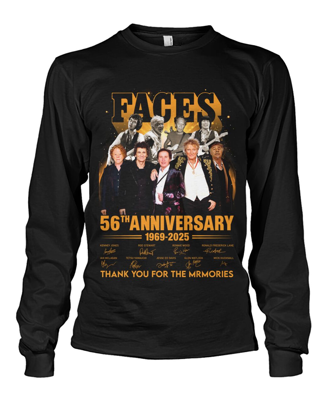 Faces 56th Anniversary 1969 - 2025 Thank You For The Memories T-Shirt Faces 56th Anniversary 1969 - 2025 Thank You For The Memories T-Shirt