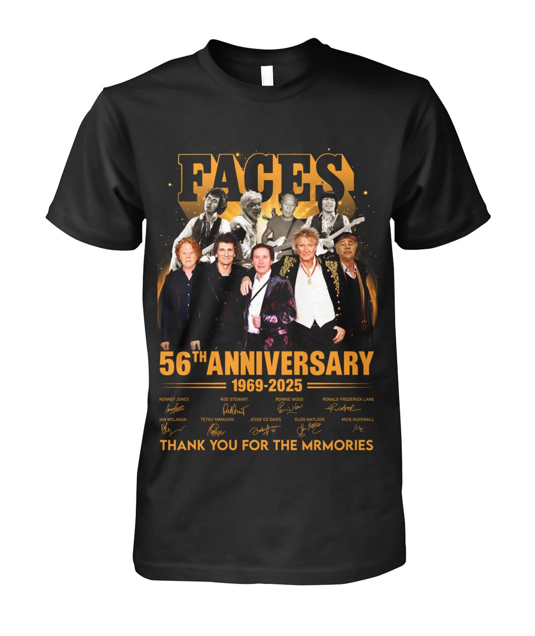 Faces 56th Anniversary 1969 - 2025 Thank You For The Memories T-Shirt Faces 56th Anniversary 1969 - 2025 Thank You For The Memories T-Shirt