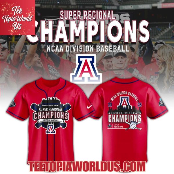 Arizona Wildcats 2025 Super Regionals Champions Jersey, Cap