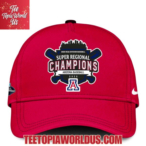 Arizona Wildcats 2025 Super Regionals Champions Jersey, Cap