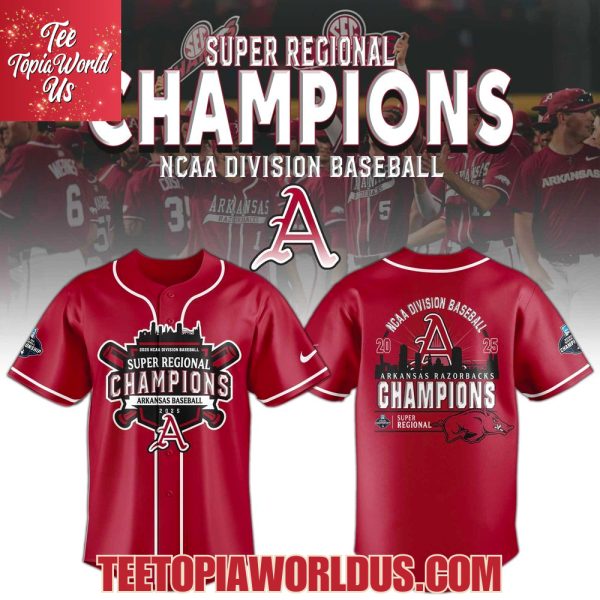 Arkansas Razorbacks 2025 Super Regionals Champions Jersey, Cap