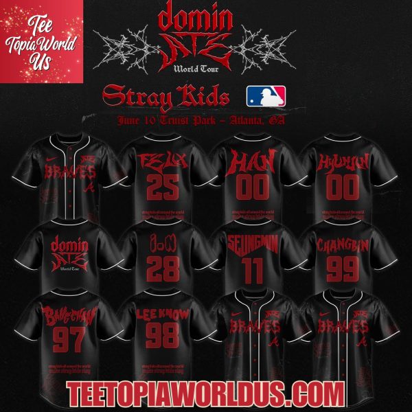 Atlanta Braves x Stray Kids DominATE World Tour 2025 Baseball Jersey