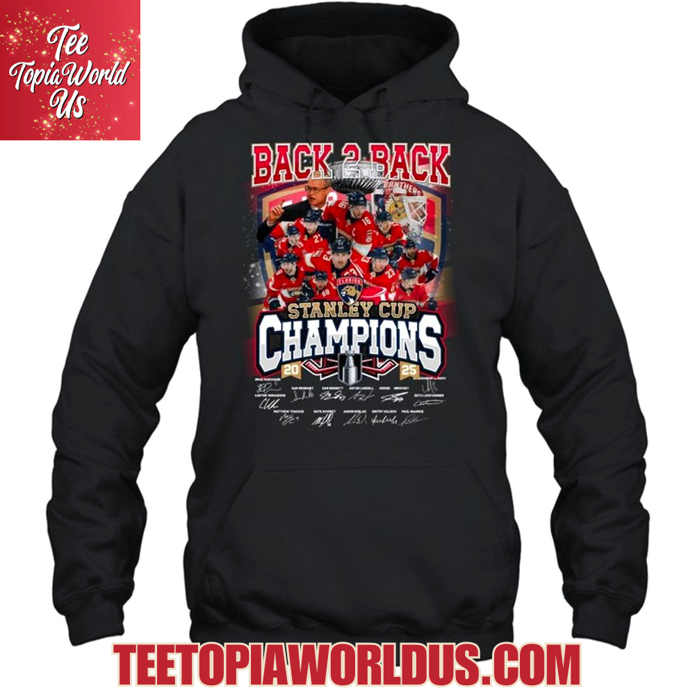 Back 2 Back Stanley Cup Champions 2025 Florida Panthers T-Shirt Back 2 Back Stanley Cup Champions 2025 Florida Panthers T-Shirt