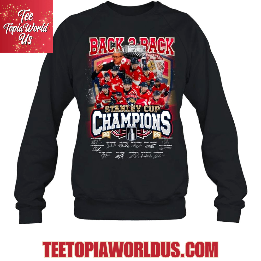 Back 2 Back Stanley Cup Champions 2025 Florida Panthers T-Shirt Back 2 Back Stanley Cup Champions 2025 Florida Panthers T-Shirt