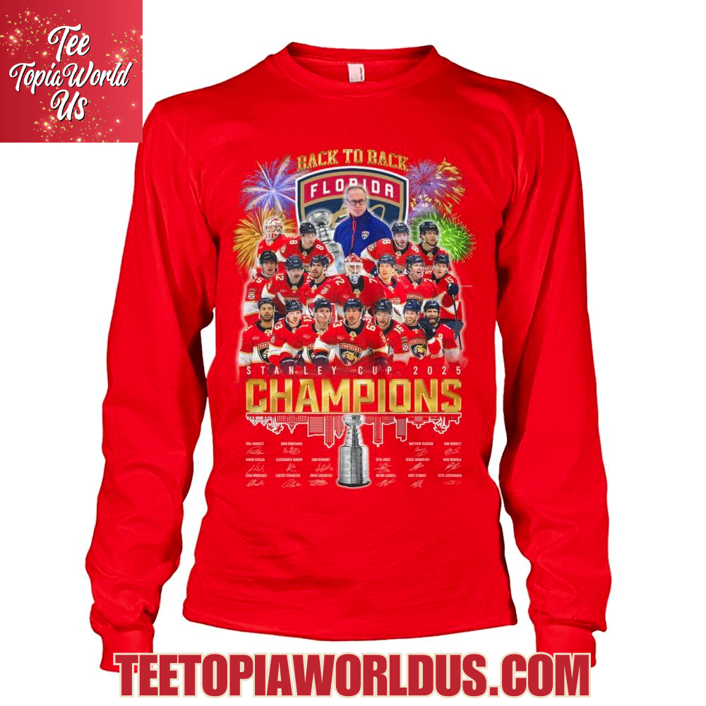Back To Back Stanley Cup 2025 Champions Florida Panthers T-Shirt Back To Back Stanley Cup 2025 Champions Florida Panthers T-Shirt