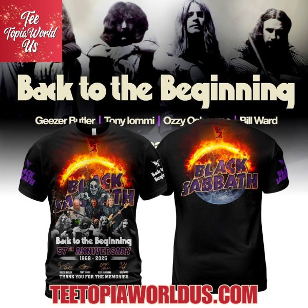 Black Sabbath Back To The Beginning 57th Anniversaru 1968 – 2025 Thank You For The Memories T-Shirt, Hoodie