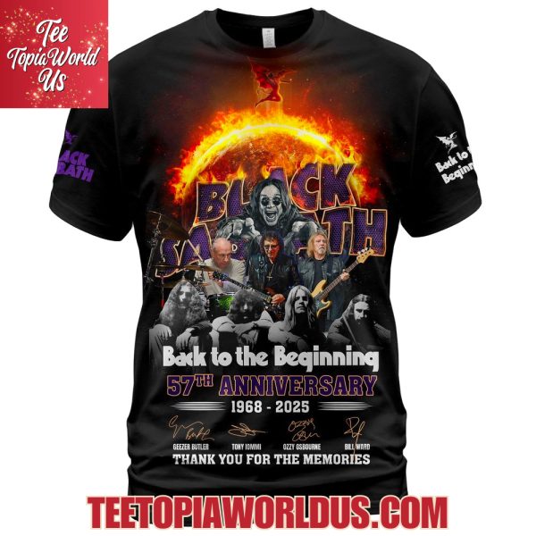 Black Sabbath Back To The Beginning 57th Anniversaru 1968 – 2025 Thank You For The Memories T-Shirt, Hoodie