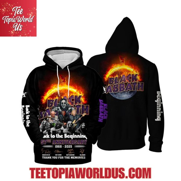 Black Sabbath Back To The Beginning 57th Anniversaru 1968 – 2025 Thank You For The Memories T-Shirt, Hoodie