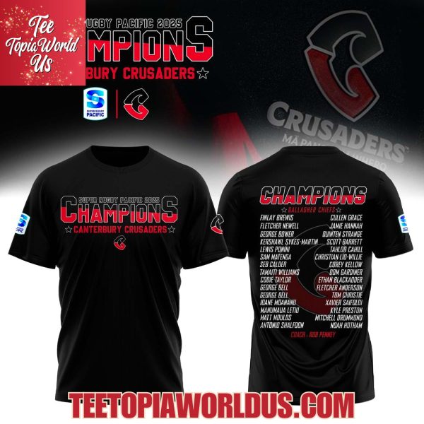 Canterbury Crusaders Super Rugby Pacific 2025 Champion T-Shirt, Hoodie, Cap