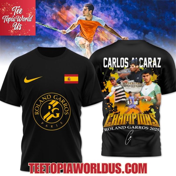 Carlos Alcaraz Champions Rolan Garros 2025 T-Shirt, Hoodie