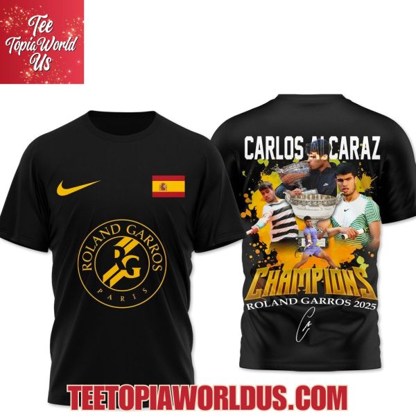 Carlos Alcaraz Champions Rolan Garros 2025 T-Shirt, Hoodie