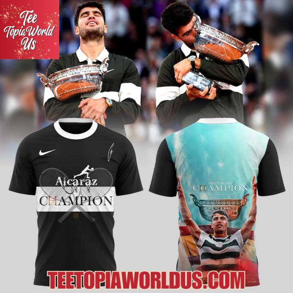 Carlos Alcaraz Garfia 2025 Roland Garros Champions T-Shirt, Hoodie, Cap