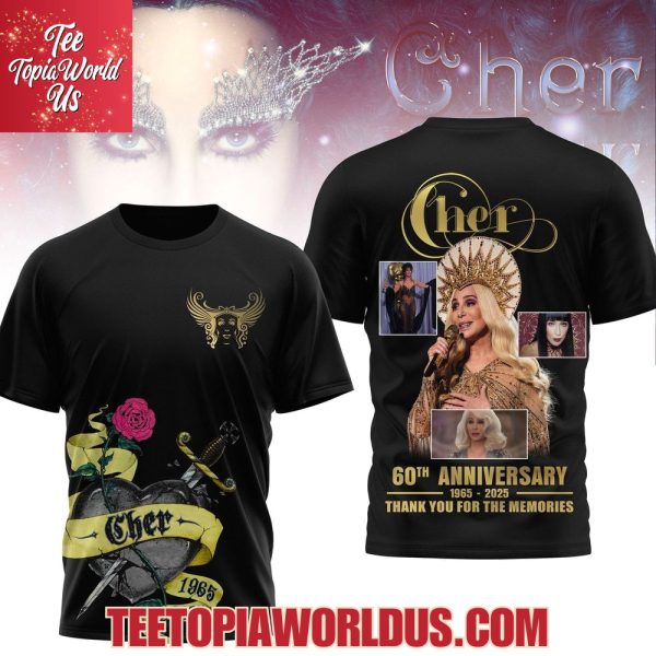 Cher 60th Anniversary 1965 – 2025 Thank You For The Memories T-Shirt, Hoodie