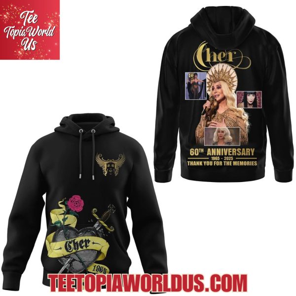 Cher 60th Anniversary 1965 – 2025 Thank You For The Memories T-Shirt, Hoodie