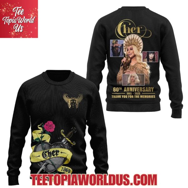 Cher 60th Anniversary 1965 – 2025 Thank You For The Memories T-Shirt, Hoodie