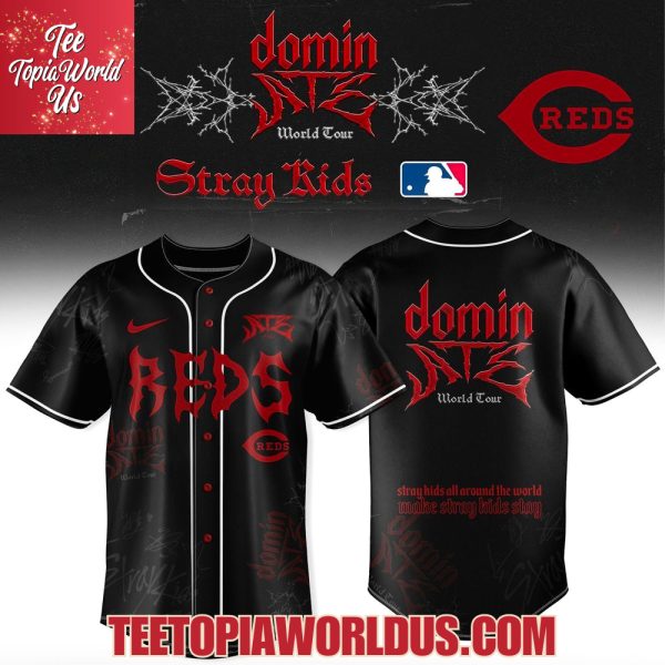 Cincinnati Reds x Stray Kids Dominate World Tour 2025 Baseball Jersey