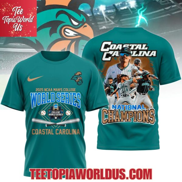 Coastal Carolina 2025 NCAA Man’s College World Series National Champions Green T-Shirt, Hoodie