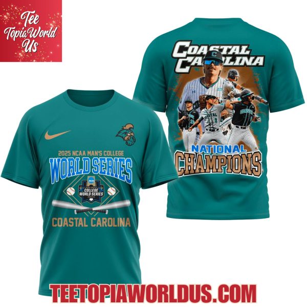 Coastal Carolina 2025 NCAA Man’s College World Series National Champions Green T-Shirt, Hoodie
