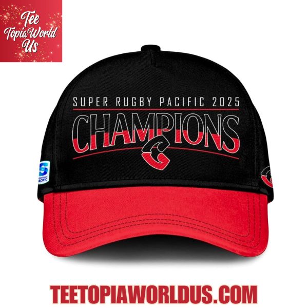 Crusaders 2025 Champions T-Shirt, Cap