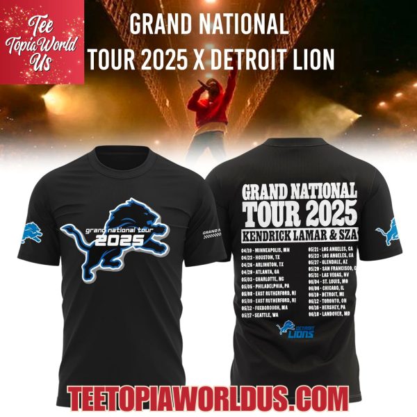 Detroit Lions Grand National Tour 2025 Kendrick Lamar & SZA White T-Shirt, Hoodie